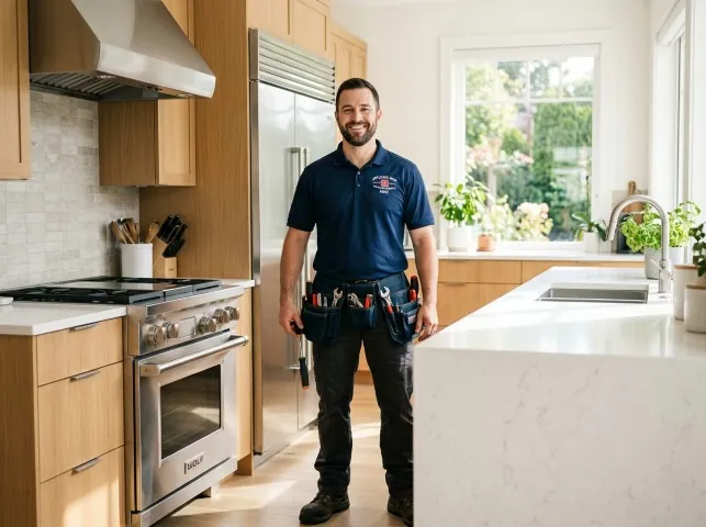 Appliance Repair Hero technician in a Bridge City, TX kitchen after an appliance repair